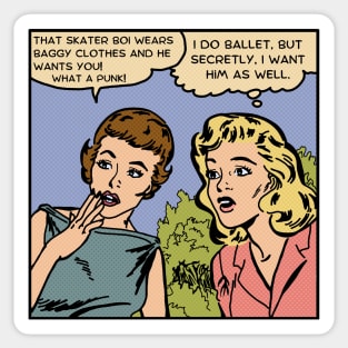 Comic Women Talk About Skater Boi Sticker